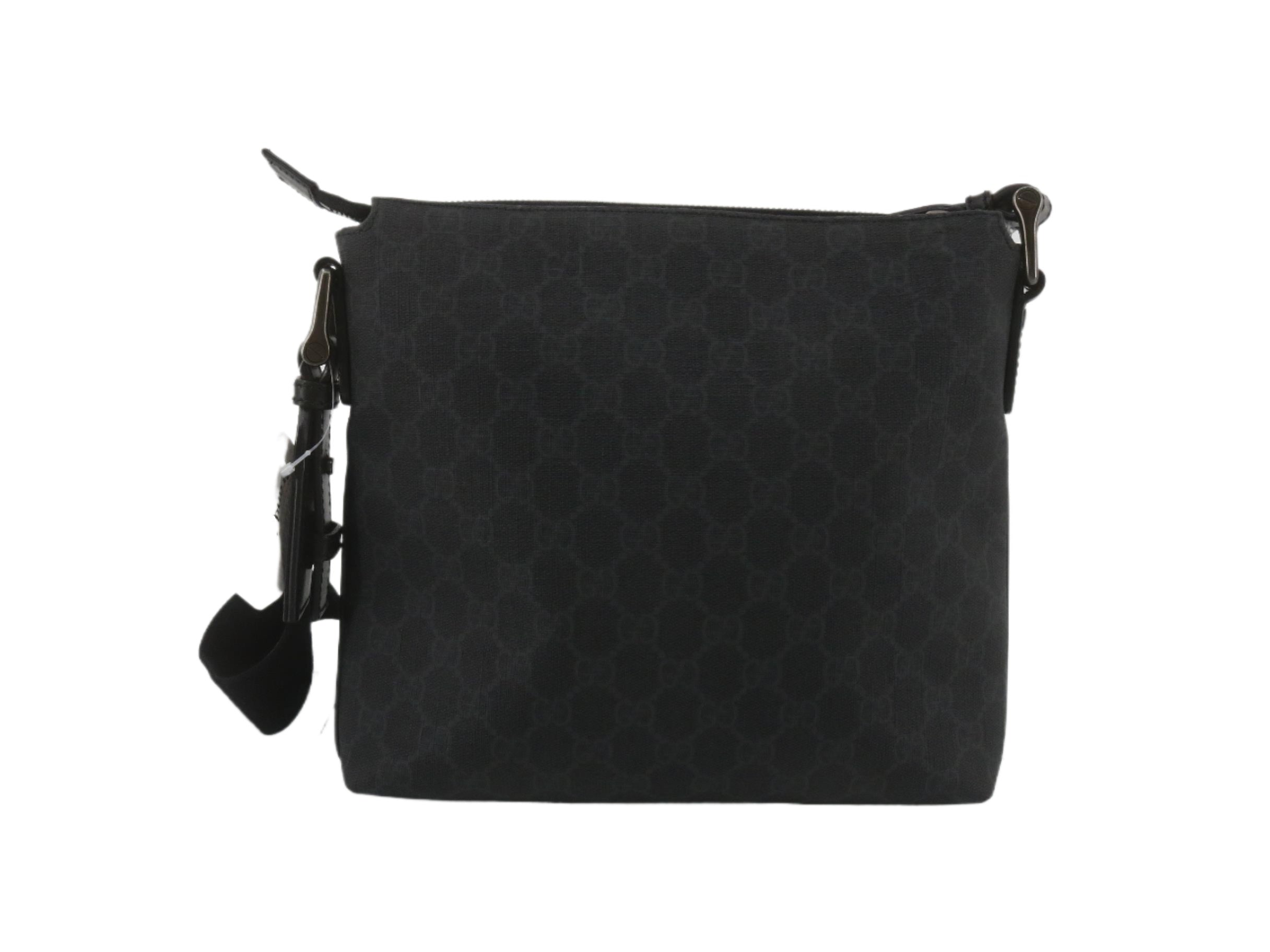 Gucci Front Zip Messenger Black GG 2644