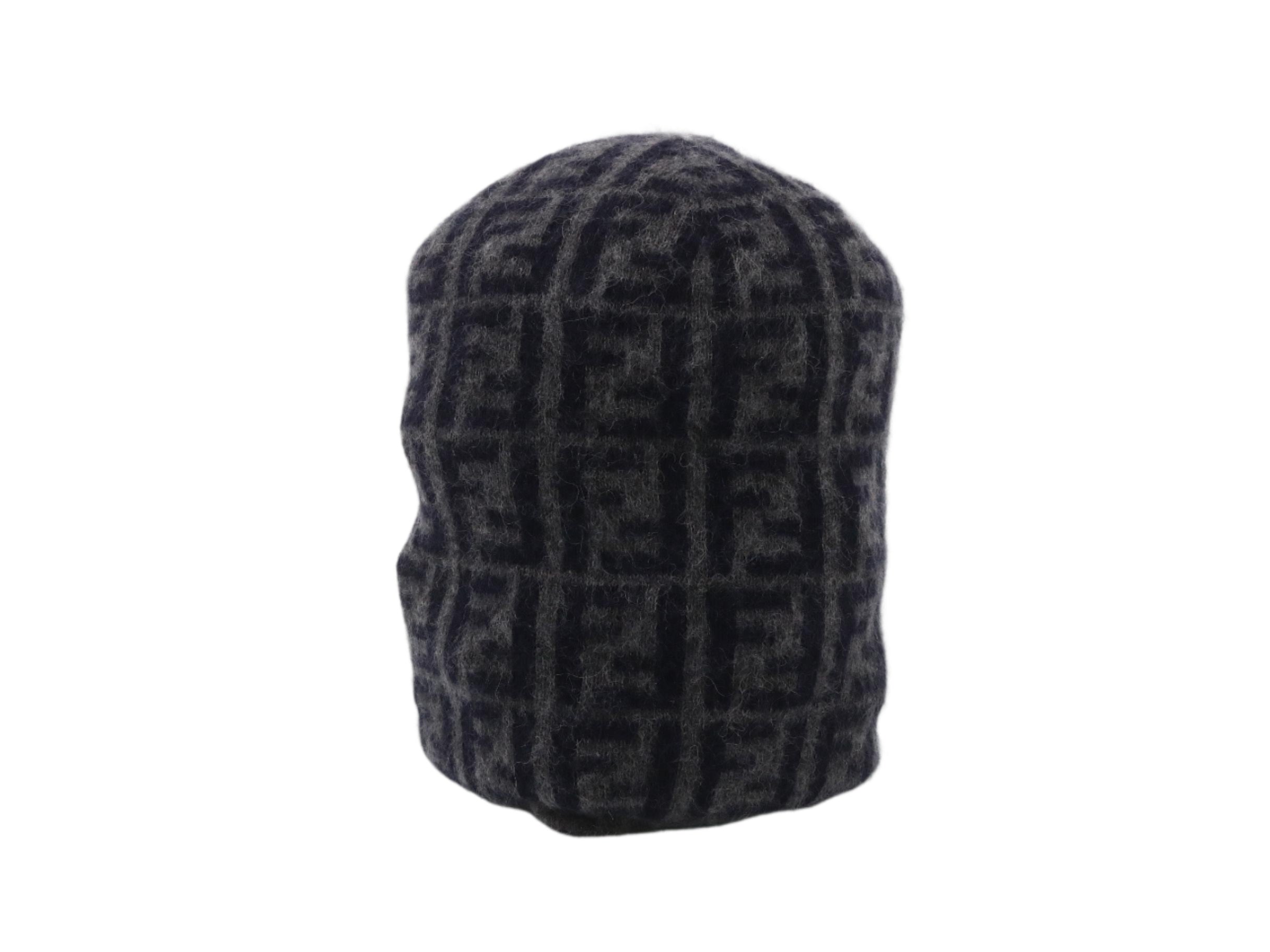 Fendi Fur Beanie Hat Grey 2646