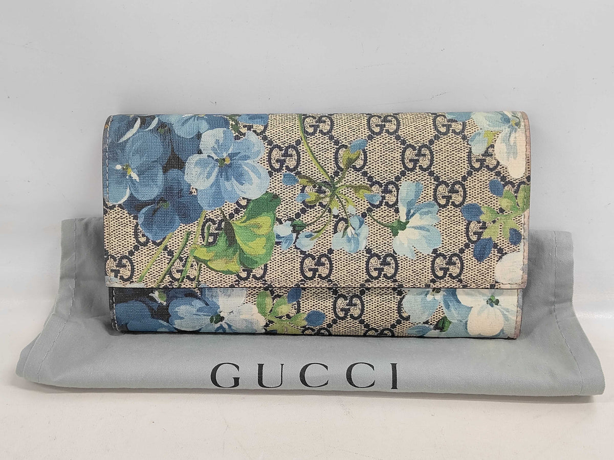 Gucci Blooms Long Wallet GG Supreme Blue 3440