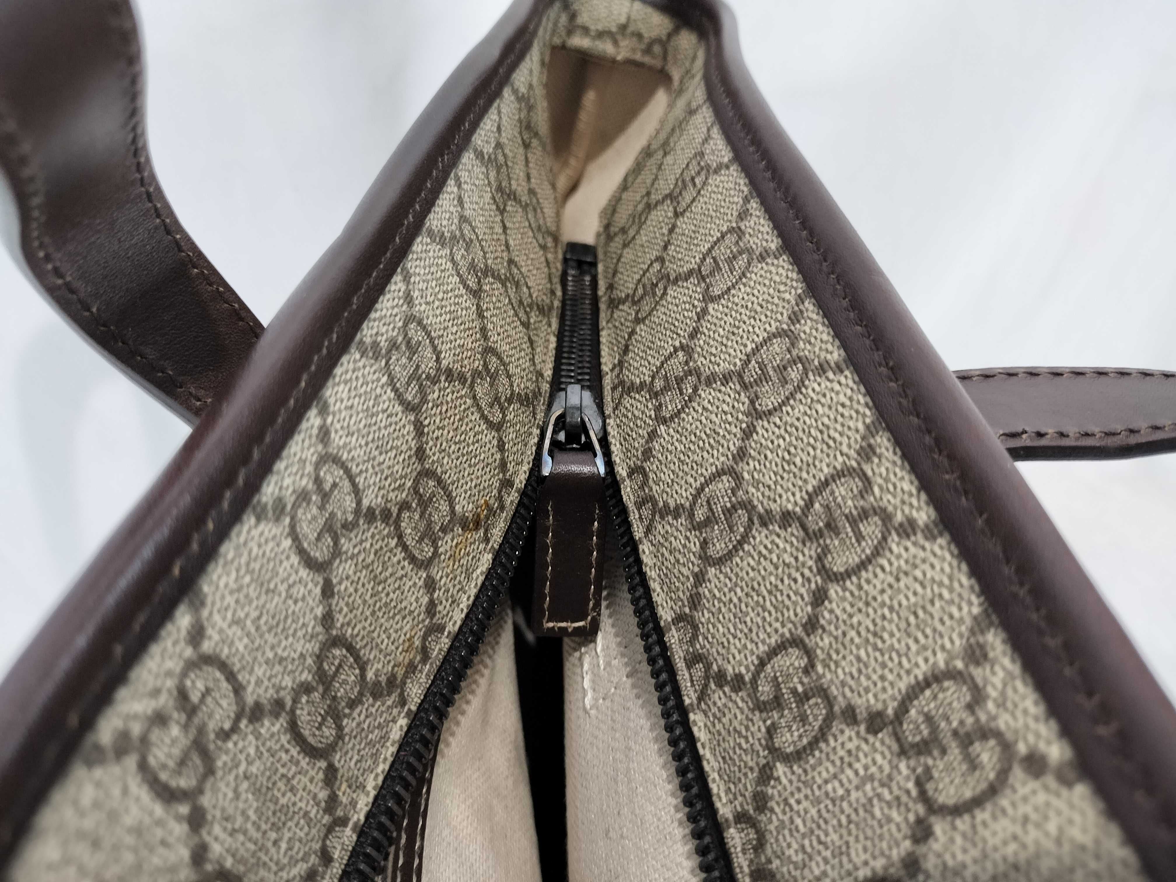 Gucci Shoulder Bag GG Supreme Leather Handles 3441
