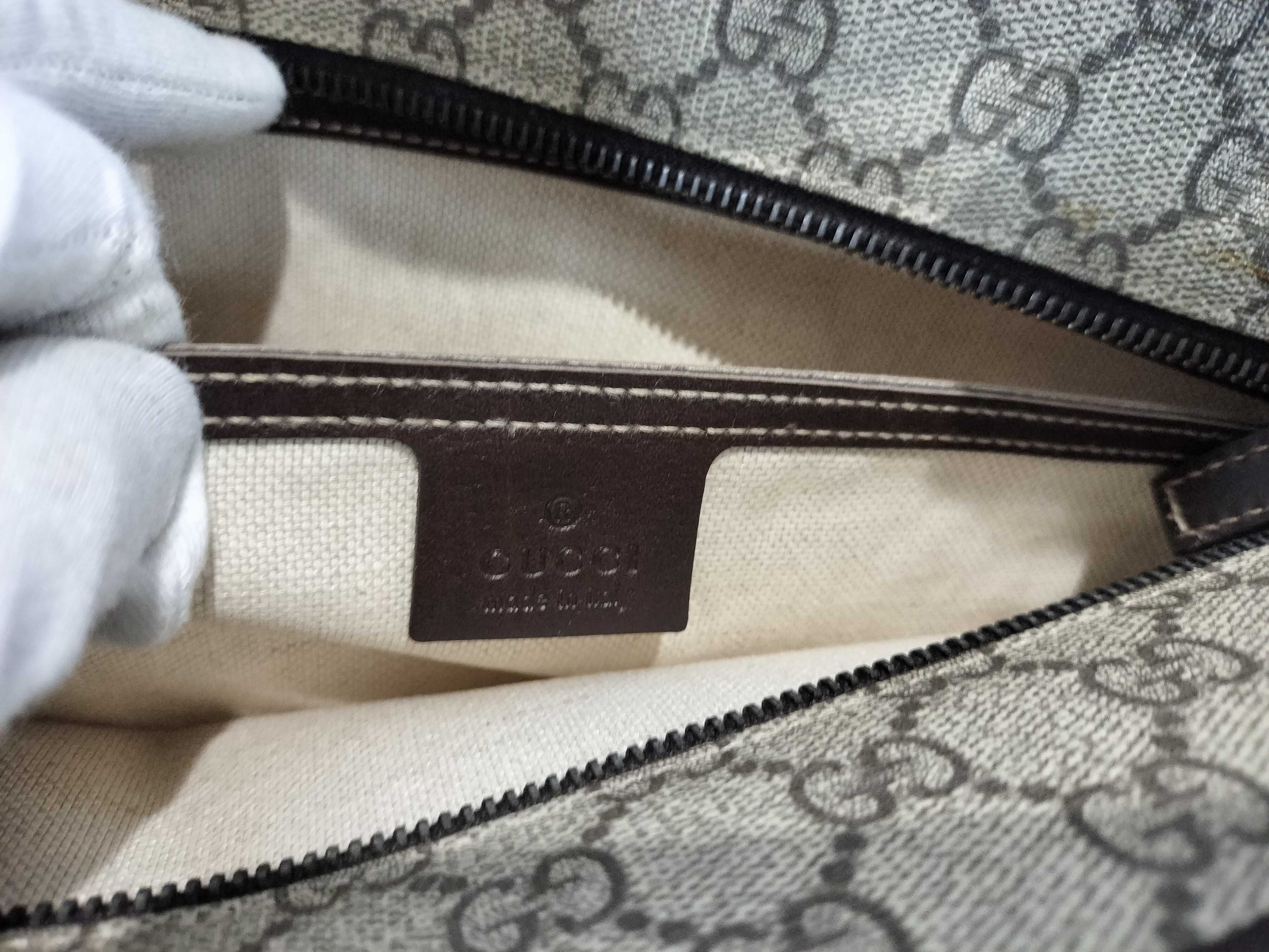 Gucci Shoulder Bag GG Supreme Leather Handles 3441