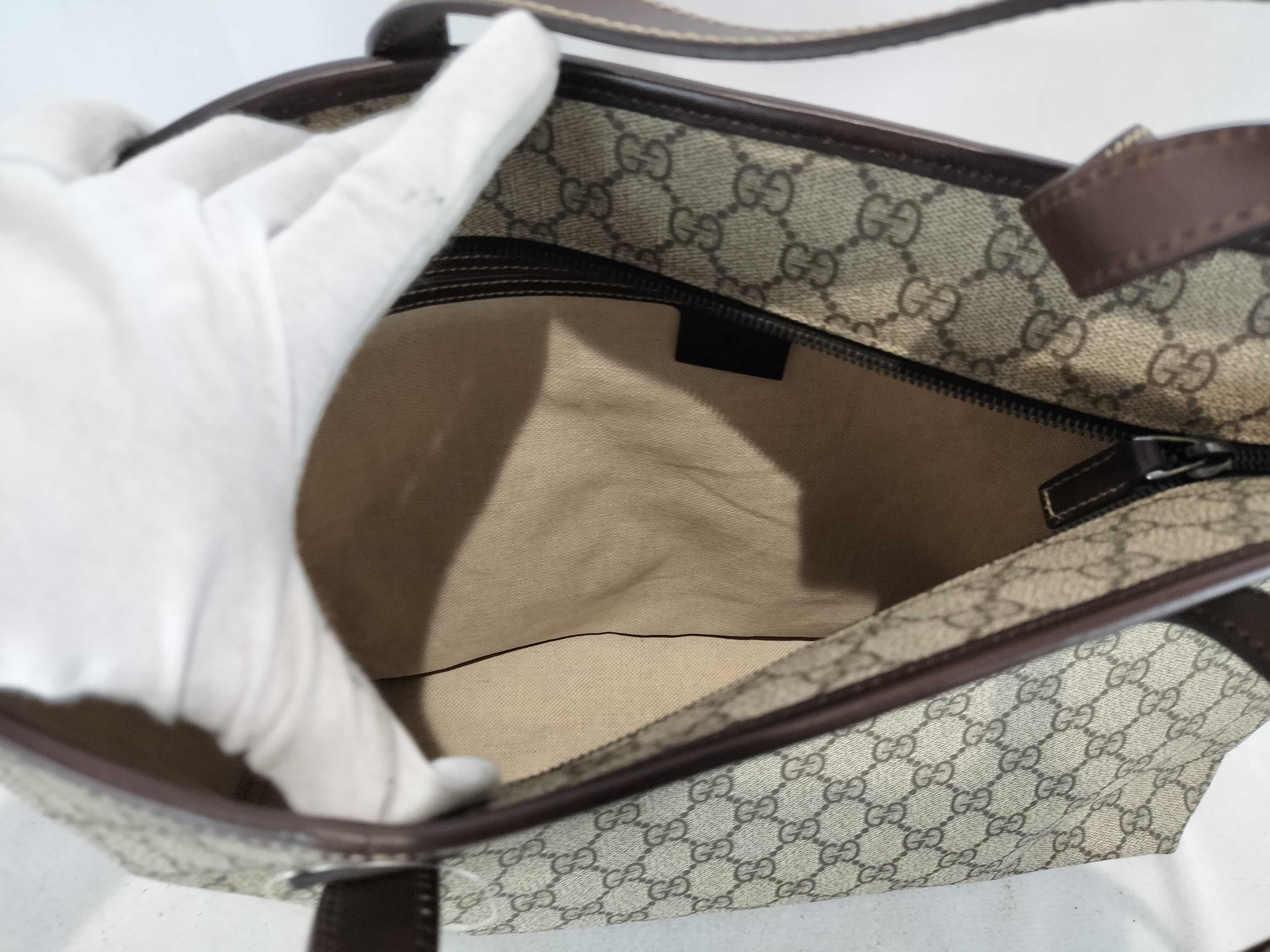 Gucci Shoulder Bag GG Supreme Leather Handles 3441