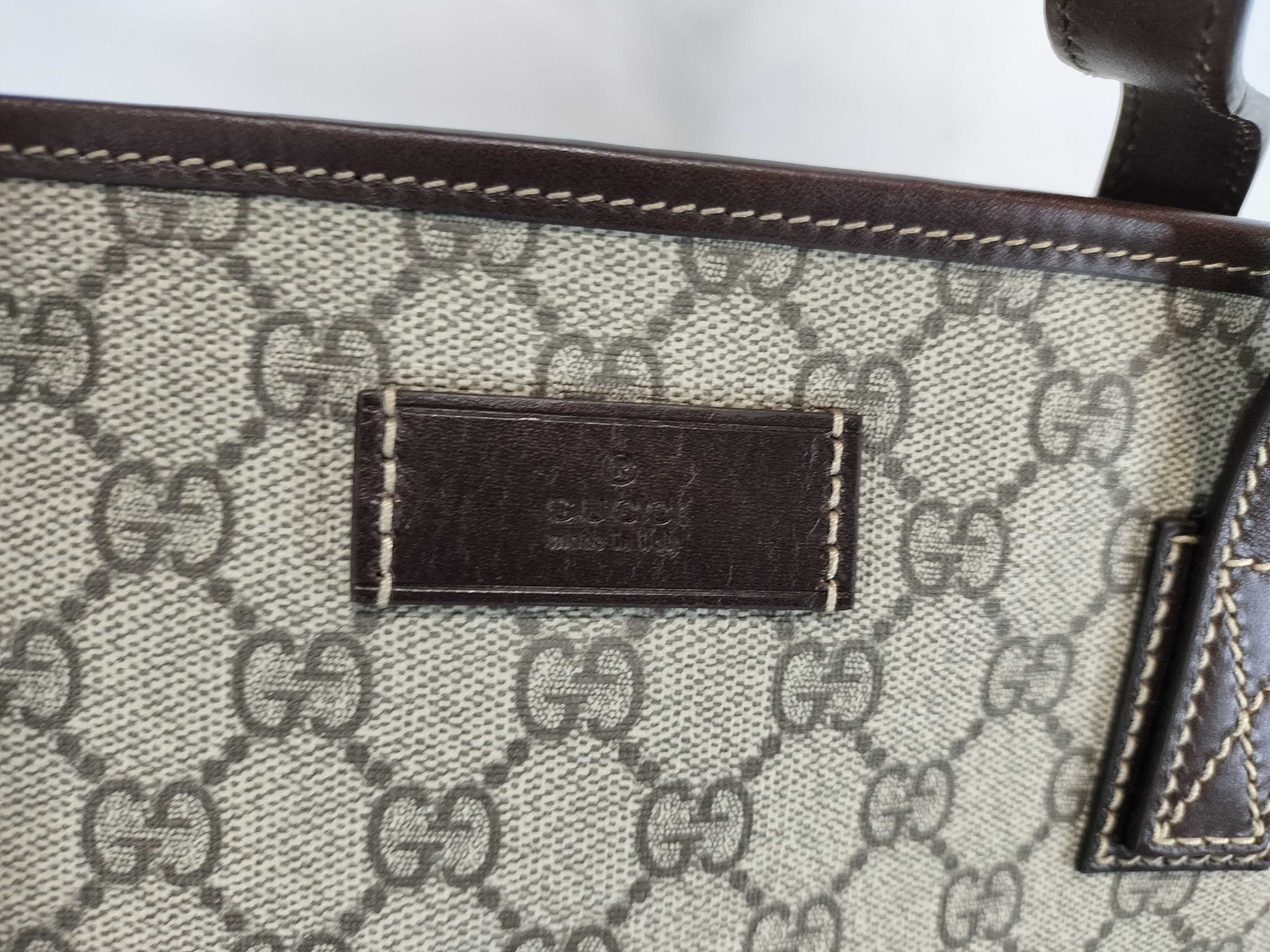 Gucci Shoulder Bag GG Supreme Leather Handles 3441