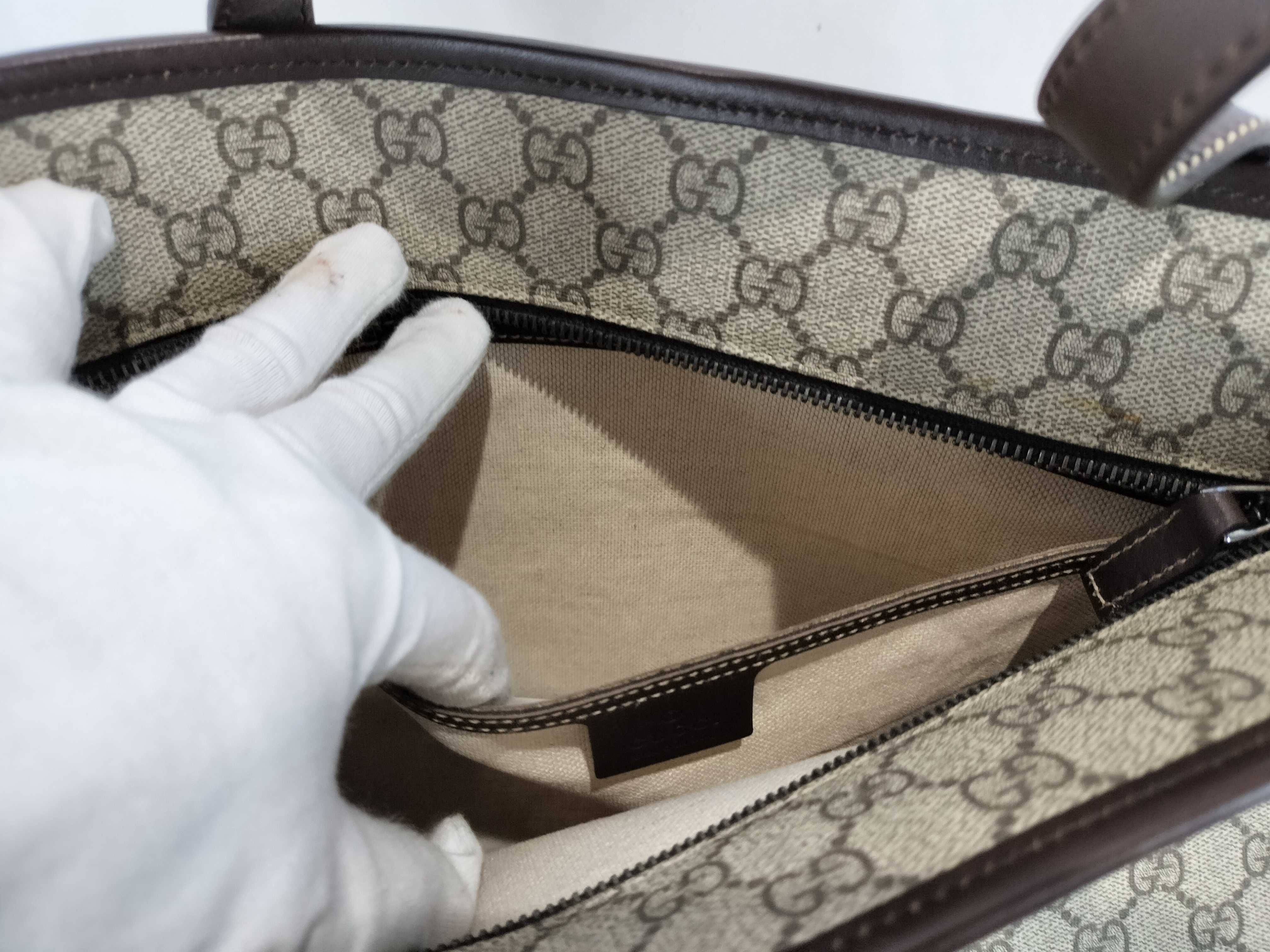 Gucci Shoulder Bag GG Supreme Leather Handles 3441