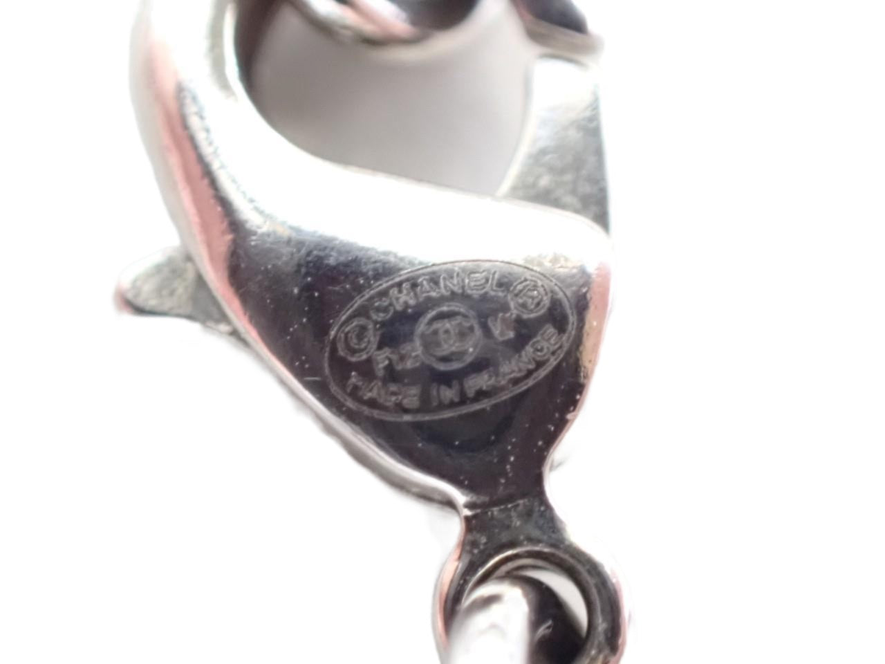 Chanel CC Rhinestone Silver Necklace  2654