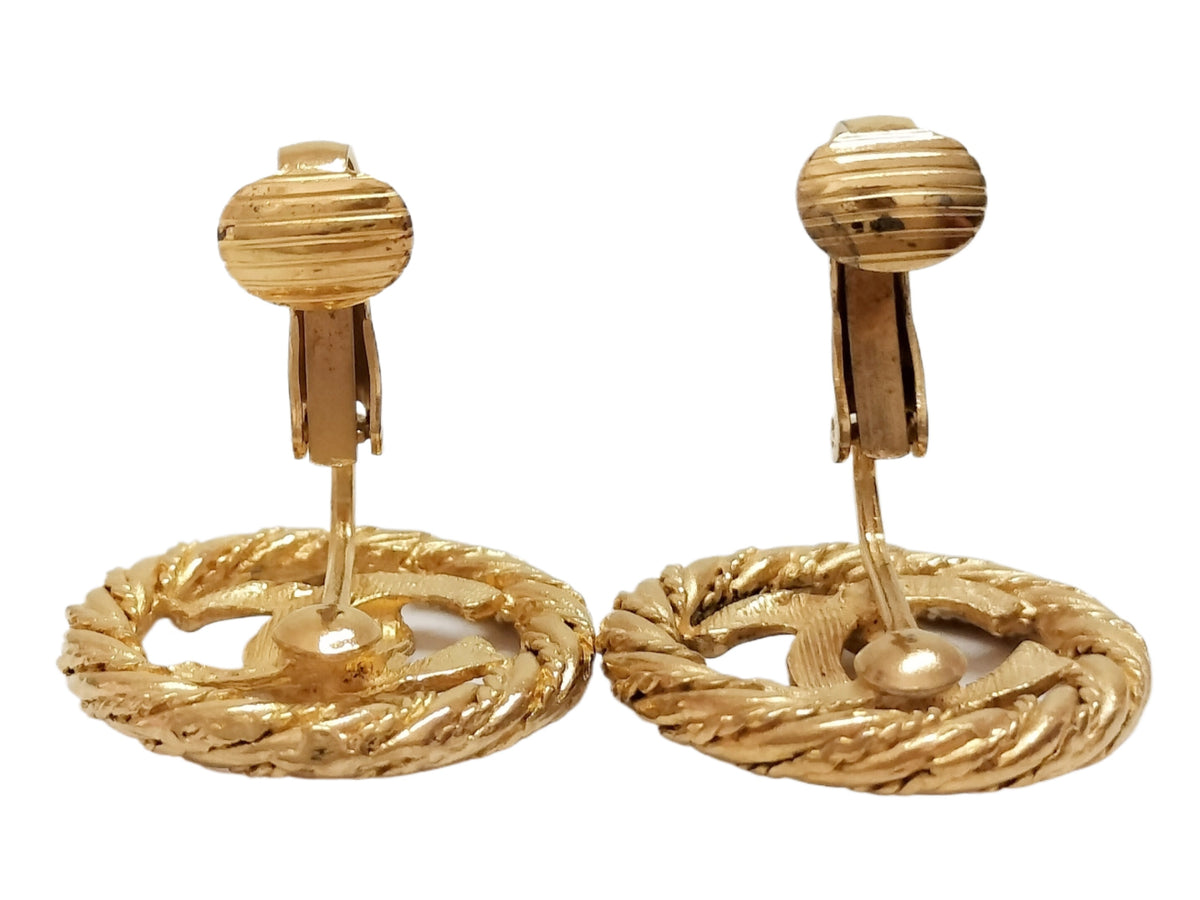 Chanel CC Woven Round Earrings 2657