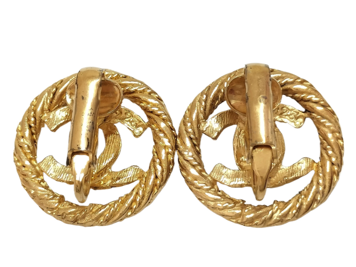 Chanel CC Woven Round Earrings 2657