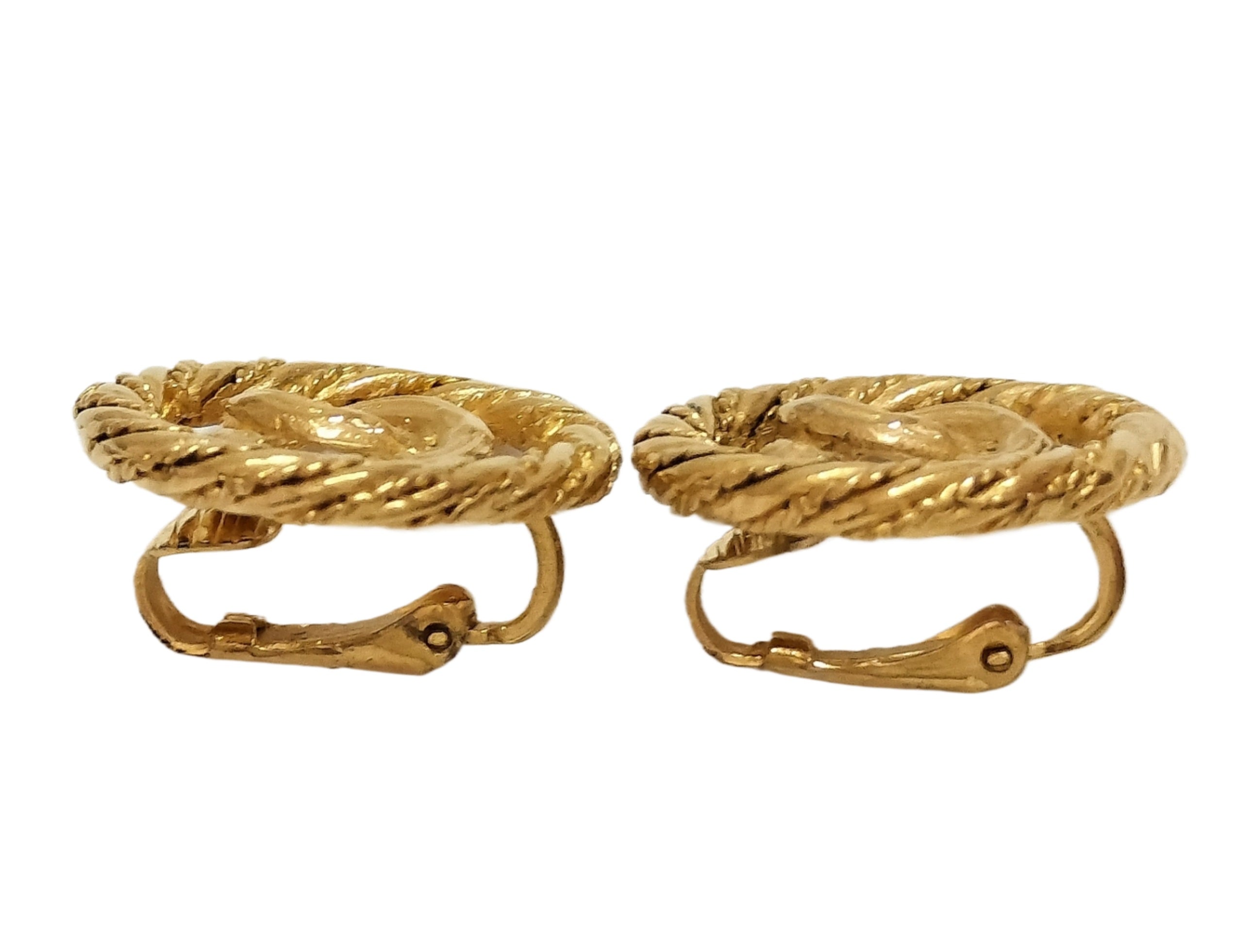 Chanel CC Woven Round Earrings 2657