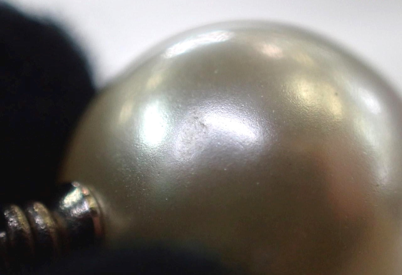 Chanel CC Pearl Drop Crystal Earrings Gunmetal 2666