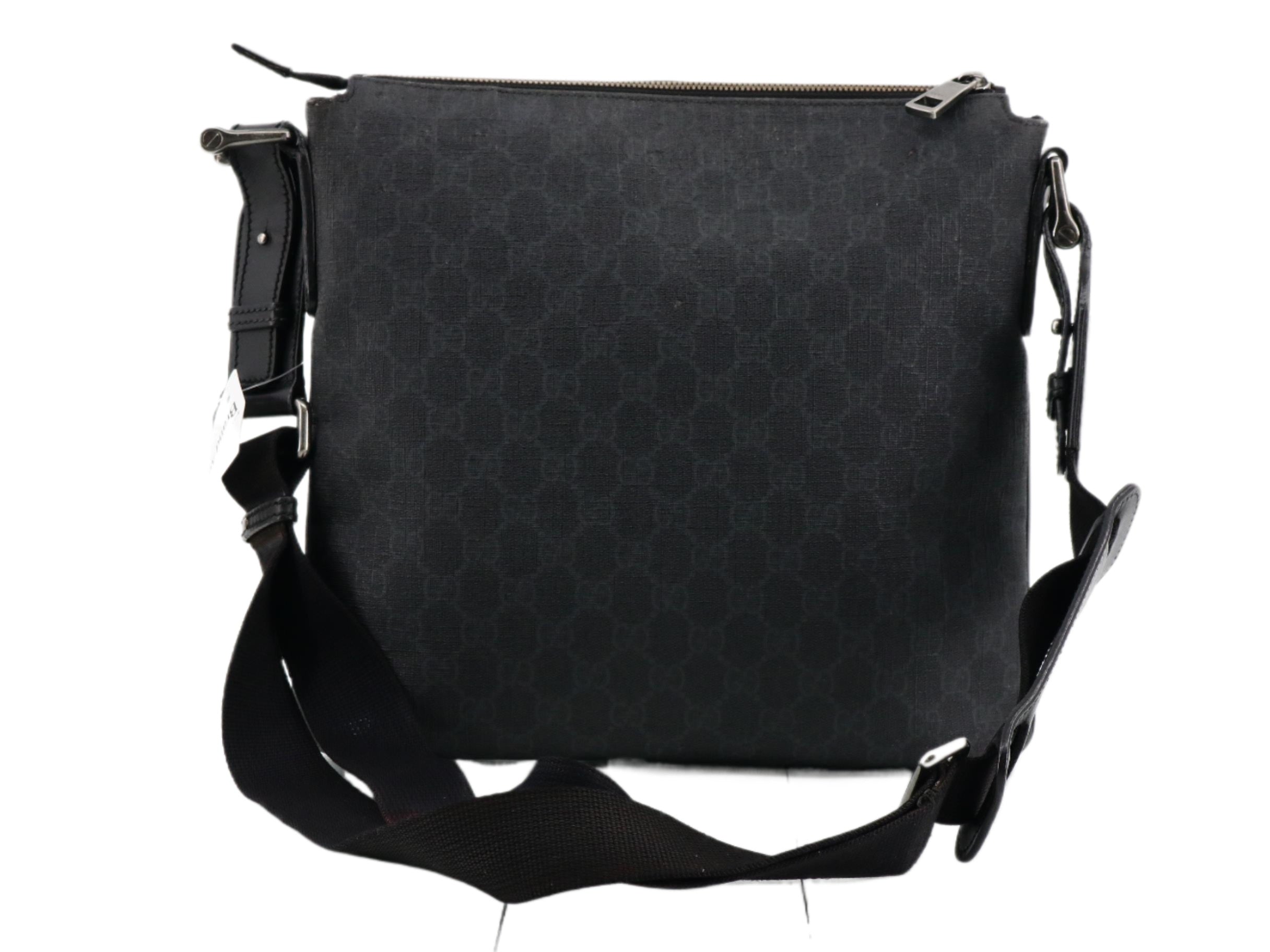 Gucci Front Zip Messenger Black GG 2692
