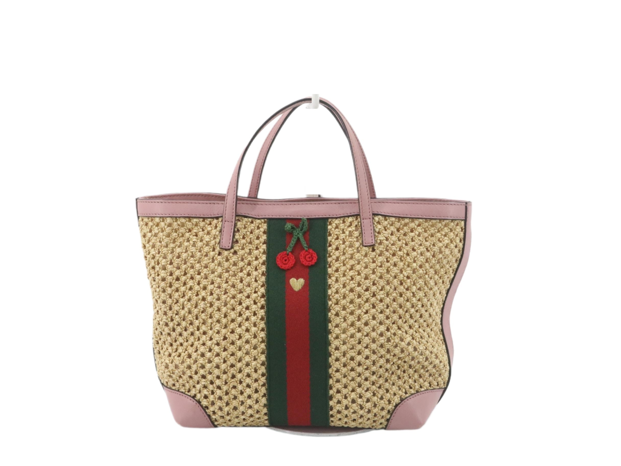 Gucci Raffia Kids Tote Cherries 2809