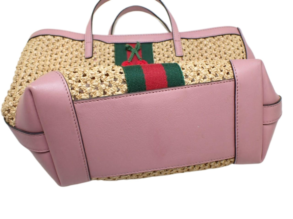 Gucci Raffia Kids Tote Cherries 2809