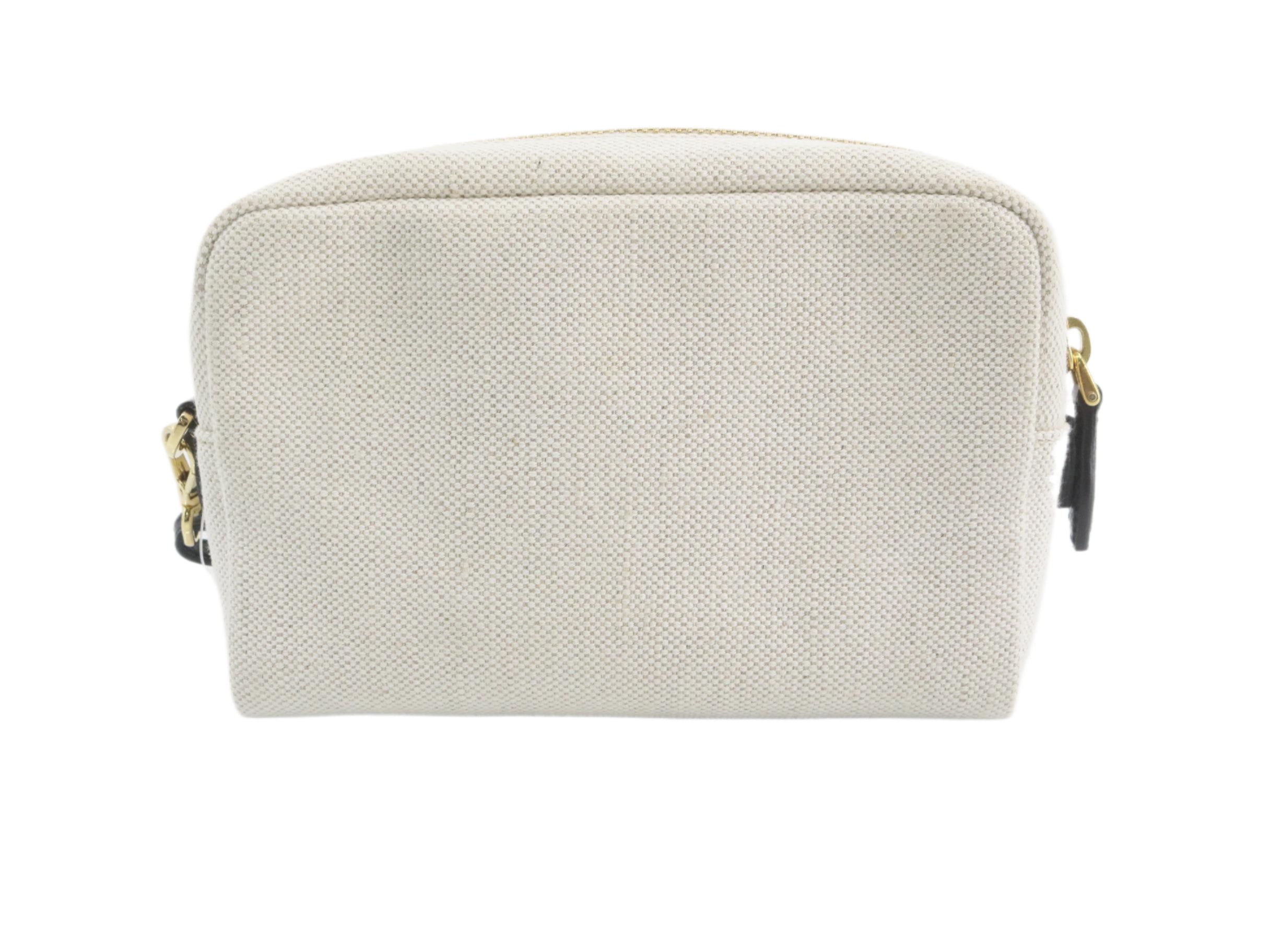 Prada Wristlet Pouch Cream Logo 2813