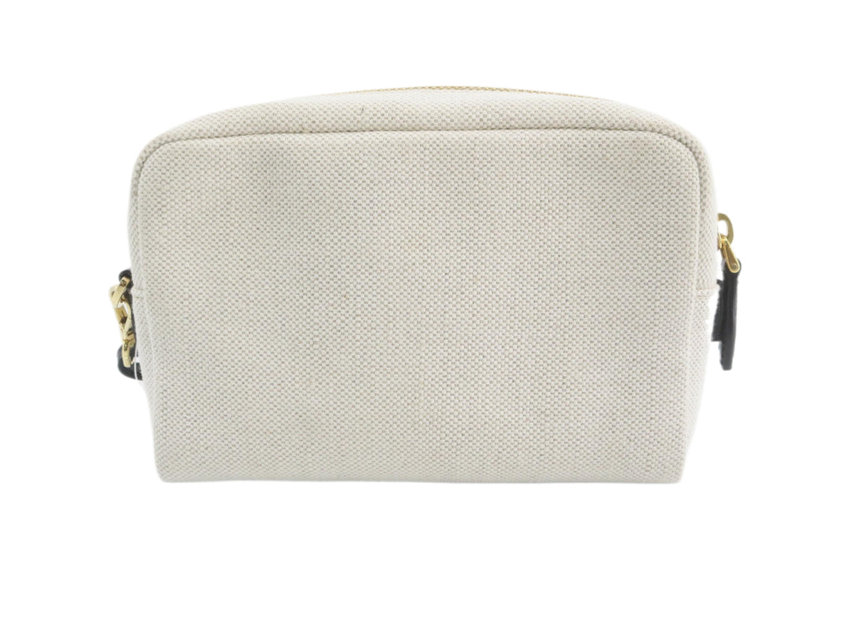 Prada Wristlet Pouch Cream Logo 2813