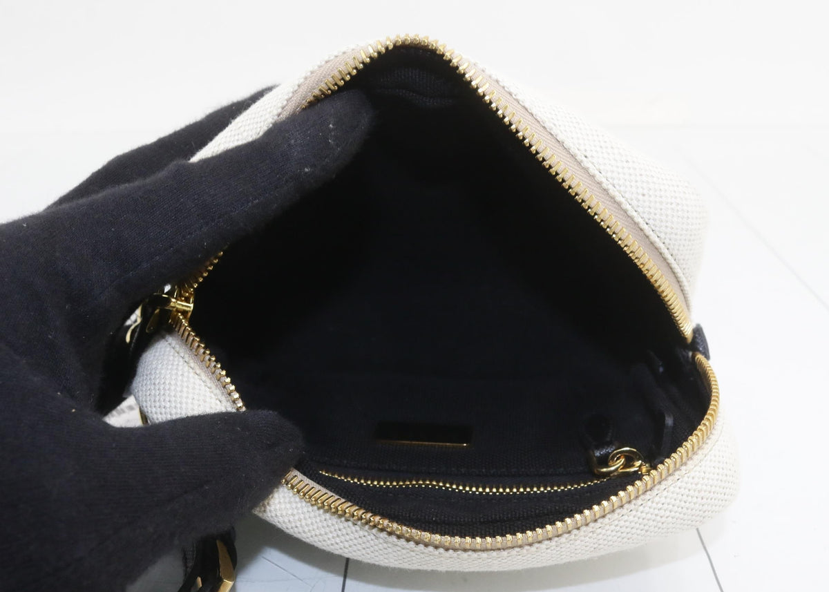 Prada Wristlet Pouch Cream Logo 2813