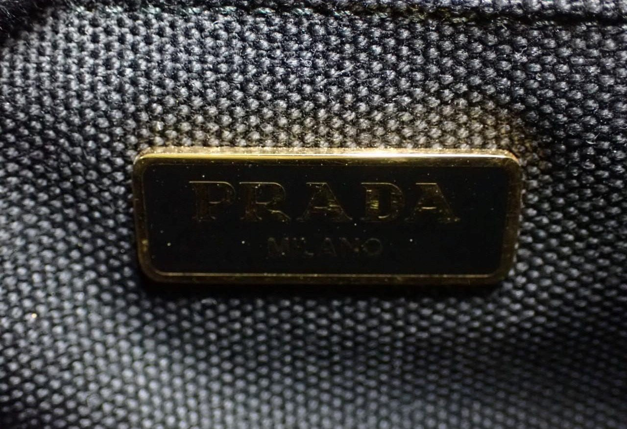 Prada Wristlet Pouch Cream Logo 2813