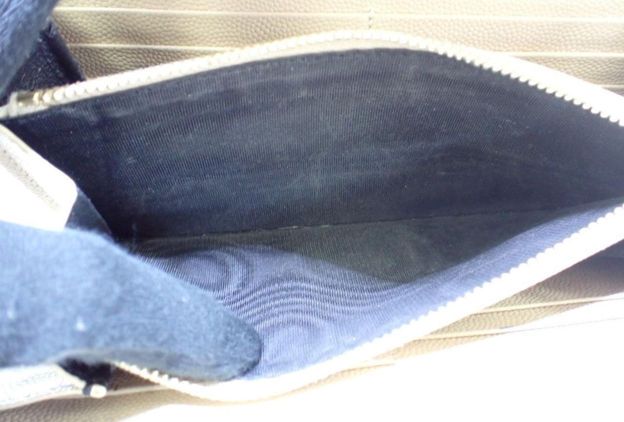 YSL Logo Cassandra Flap Wallet Beige 2817