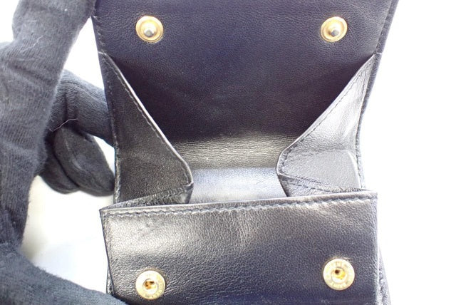 YSL Cassandra Trifold Coin Wallet Black 2857