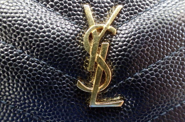 YSL Cassandra Trifold Coin Wallet Black 2857