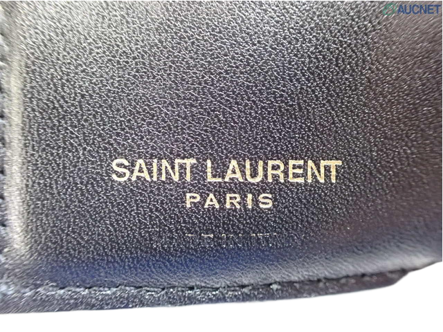 YSL Cassandra Trifold Coin Wallet Black 2857