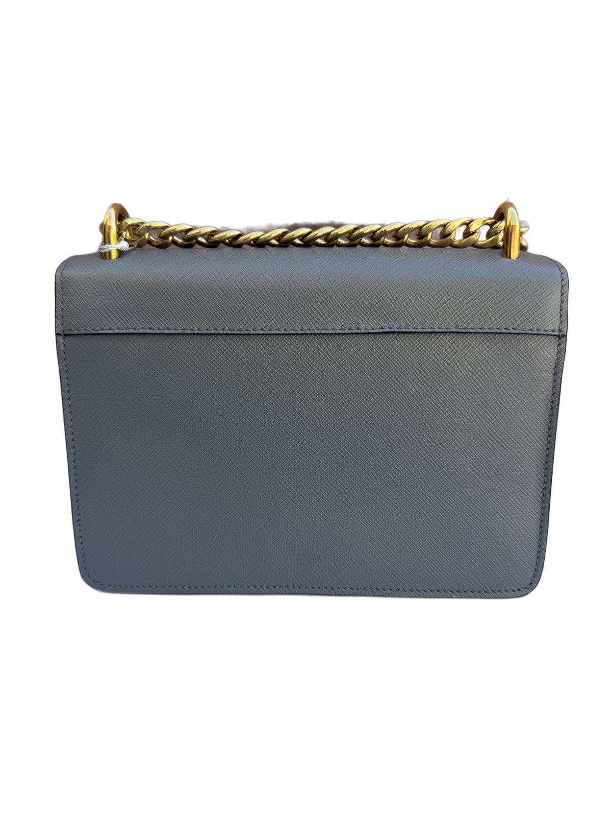 Prada Chain Crossbody Gray Saffiano Leather 3506