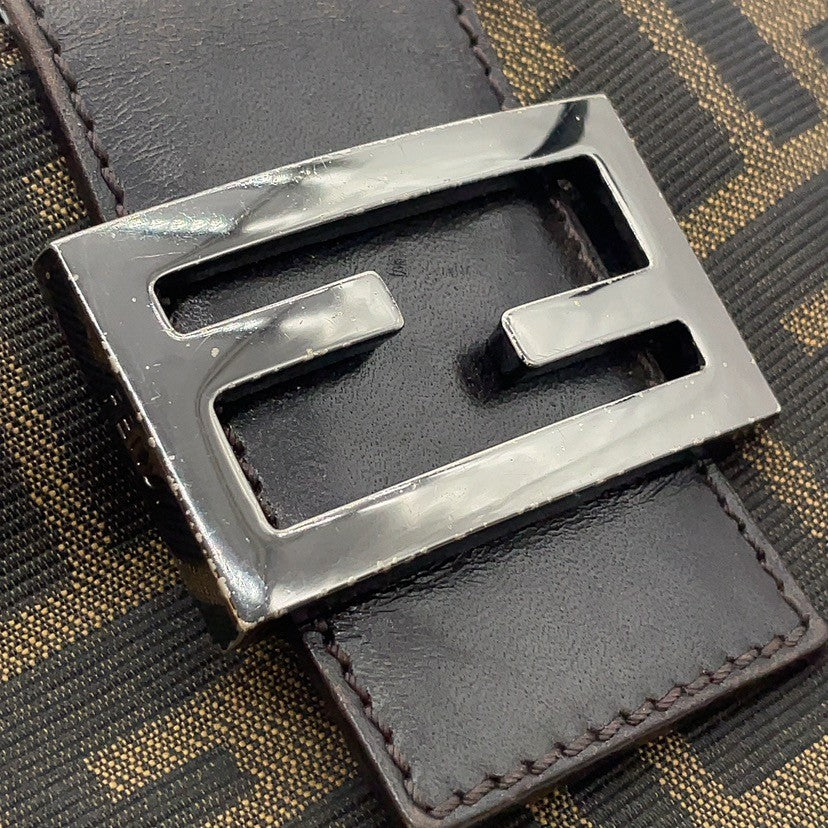 Fendi Mamma Baguette Zucca Canvas Leather 3372