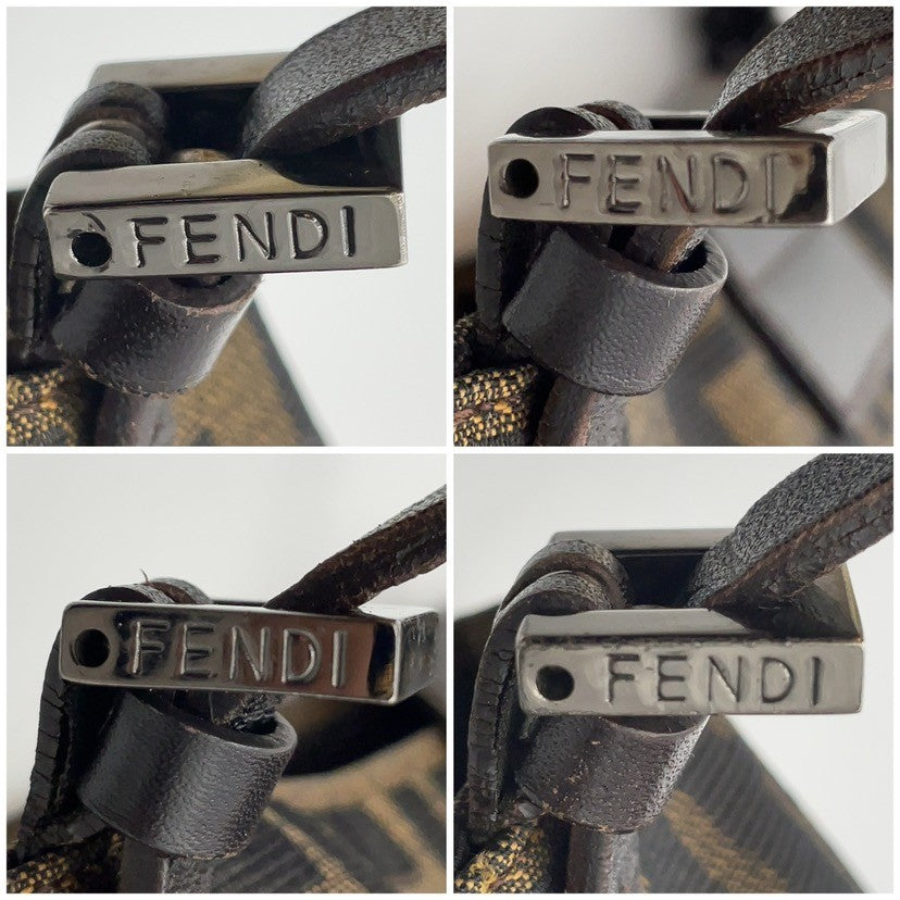 Fendi Mamma Baguette Zucca Canvas Leather 3372