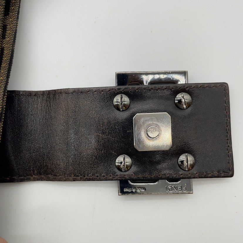 Fendi Mamma Baguette Zucca Canvas Leather 3372