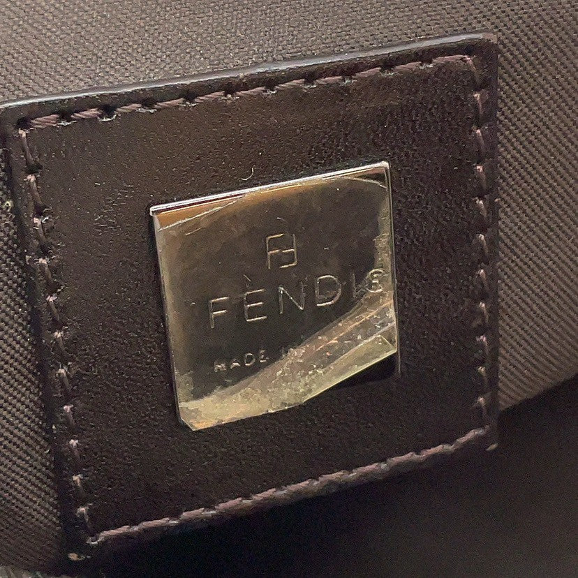 Fendi Mamma Baguette Zucca Canvas Leather 3372