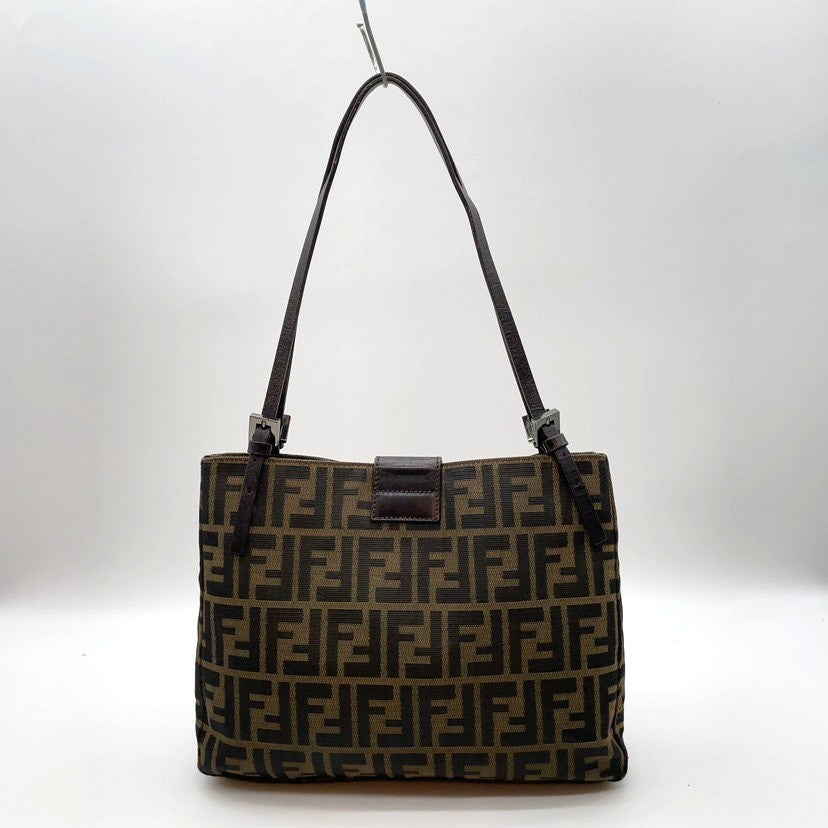 Fendi Mamma Baguette Zucca Canvas Leather 3372
