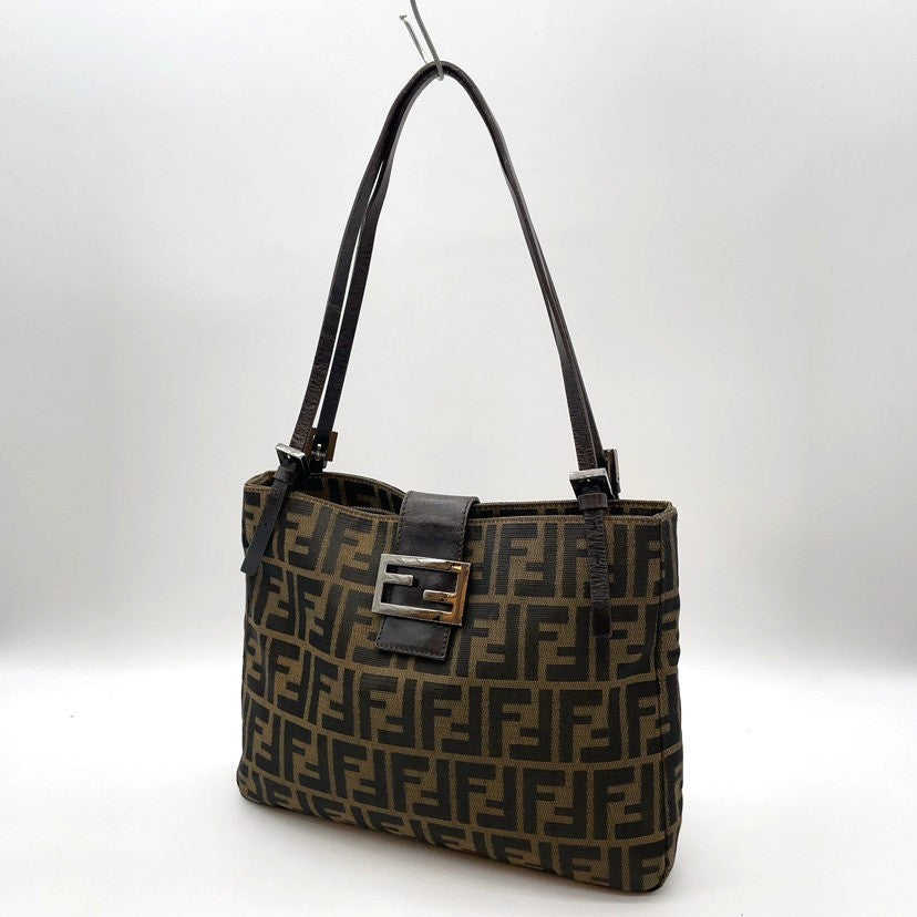 Fendi Mamma Baguette Zucca Canvas Leather 3372