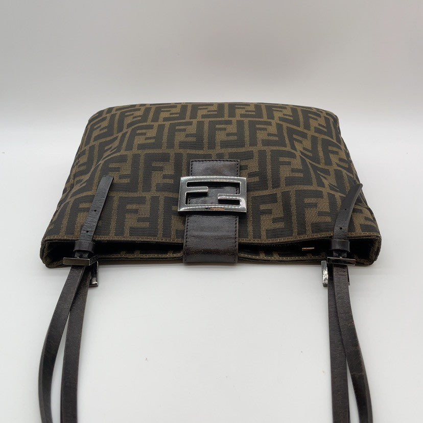 Fendi Mamma Baguette Zucca Canvas Leather 3372