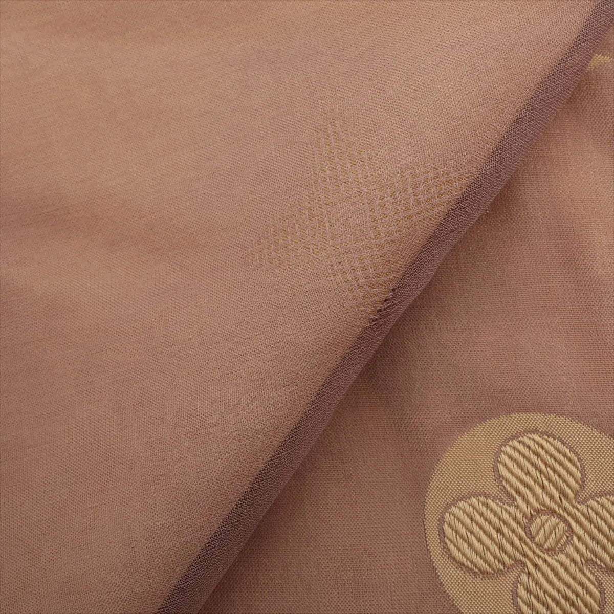 Louis Vuitton Stole Scarf Tan Acetate Silk 3379