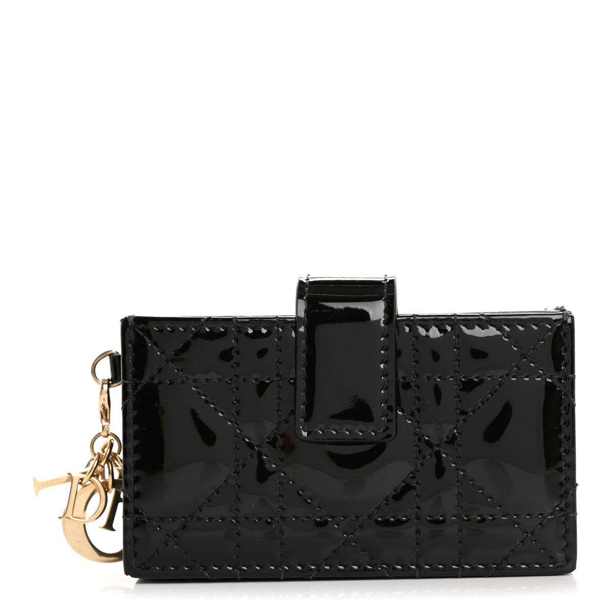 Dior Lady Dior Jasmine 5-Gusset Wallet Black Patent Cannage Leather