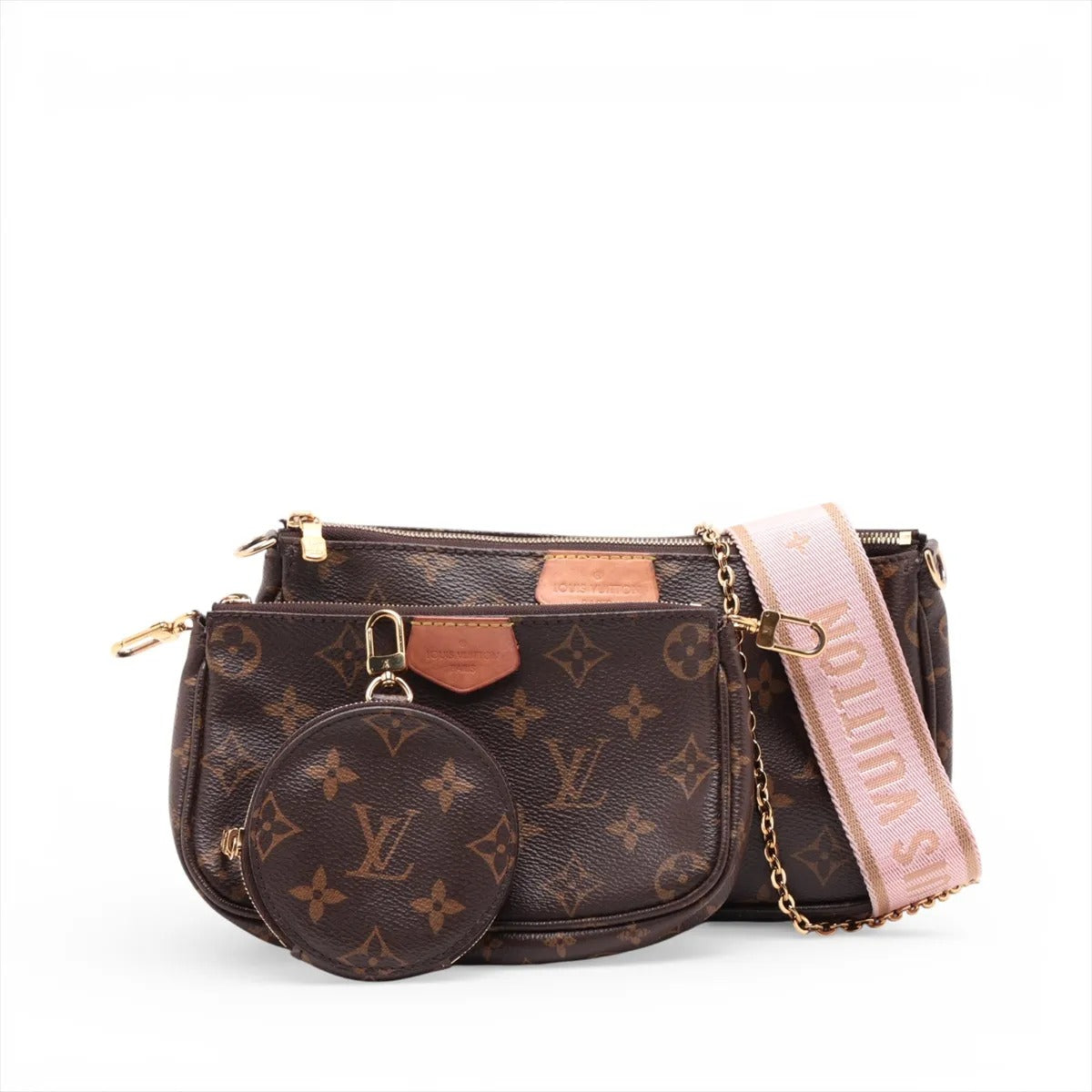 Louis Vuitton Multi Pochette Accessories Monogram Pink Rose Clair 3509