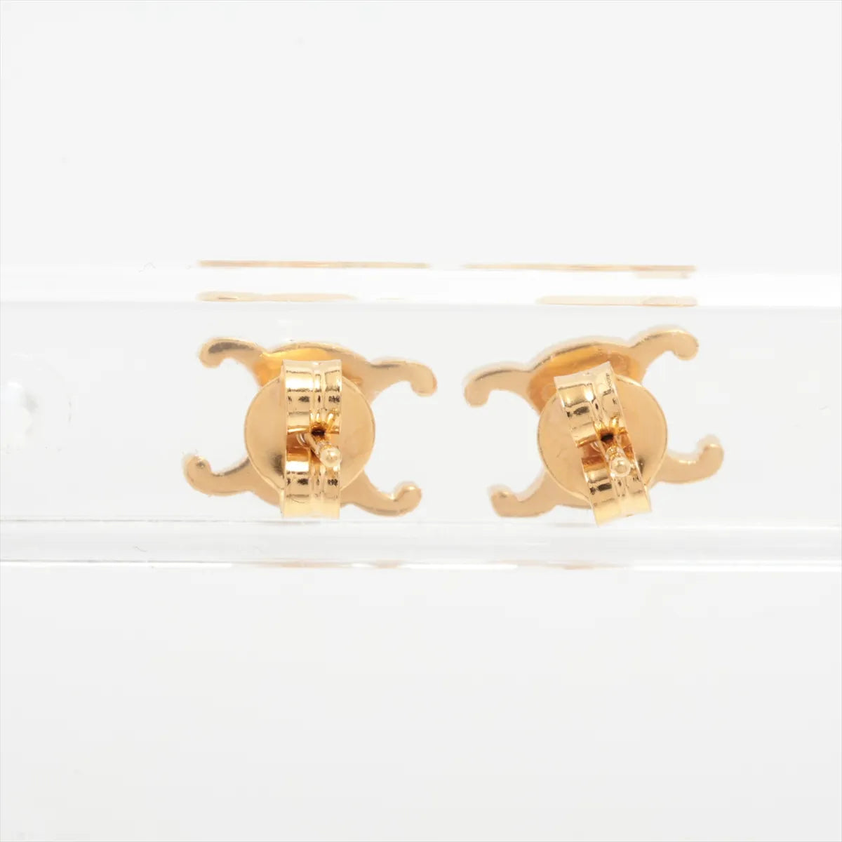Celine Triomphe Earrings Pierced Gold Post (Full Set) 3240