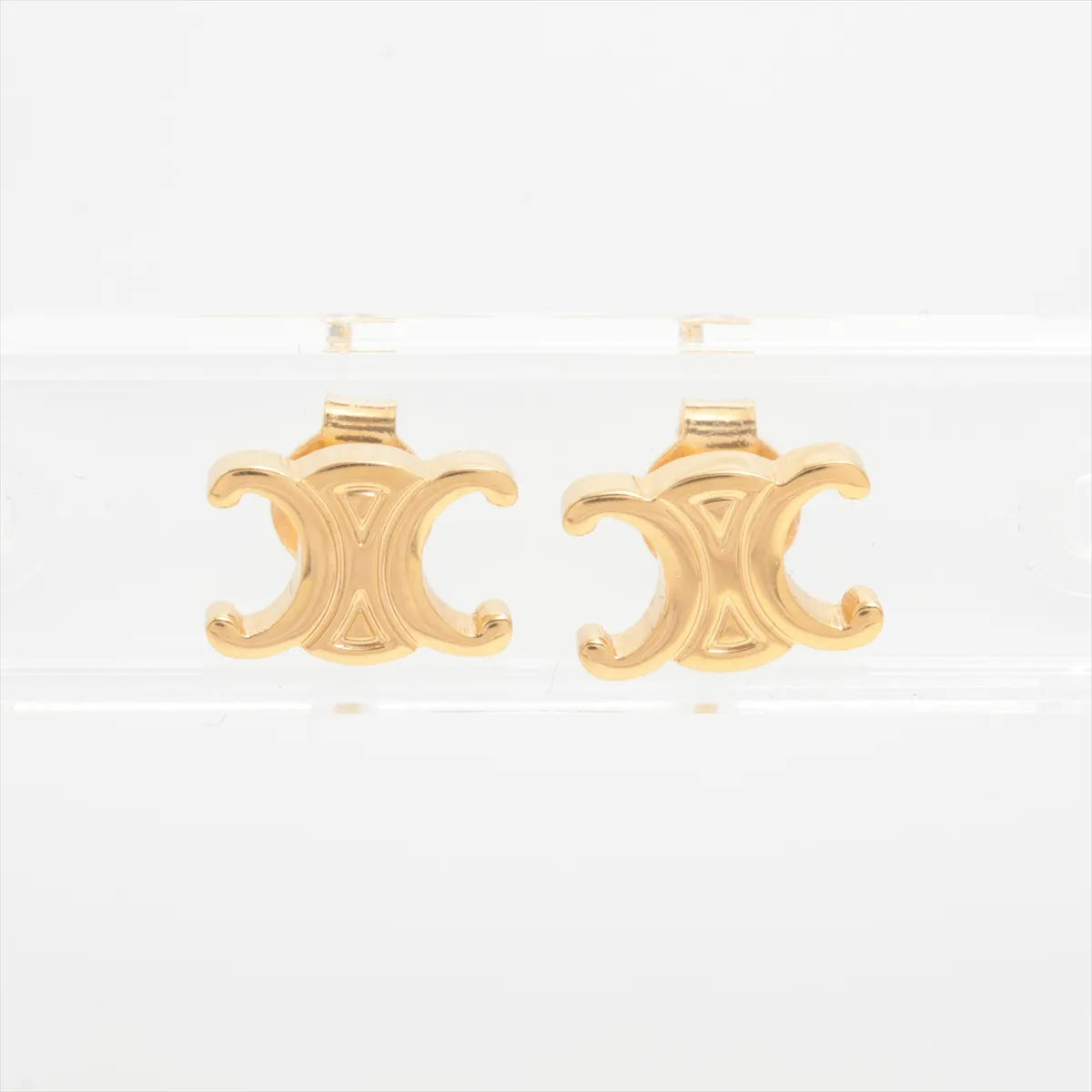 Celine Triomphe Earrings Pierced Gold Post (Full Set) 3240