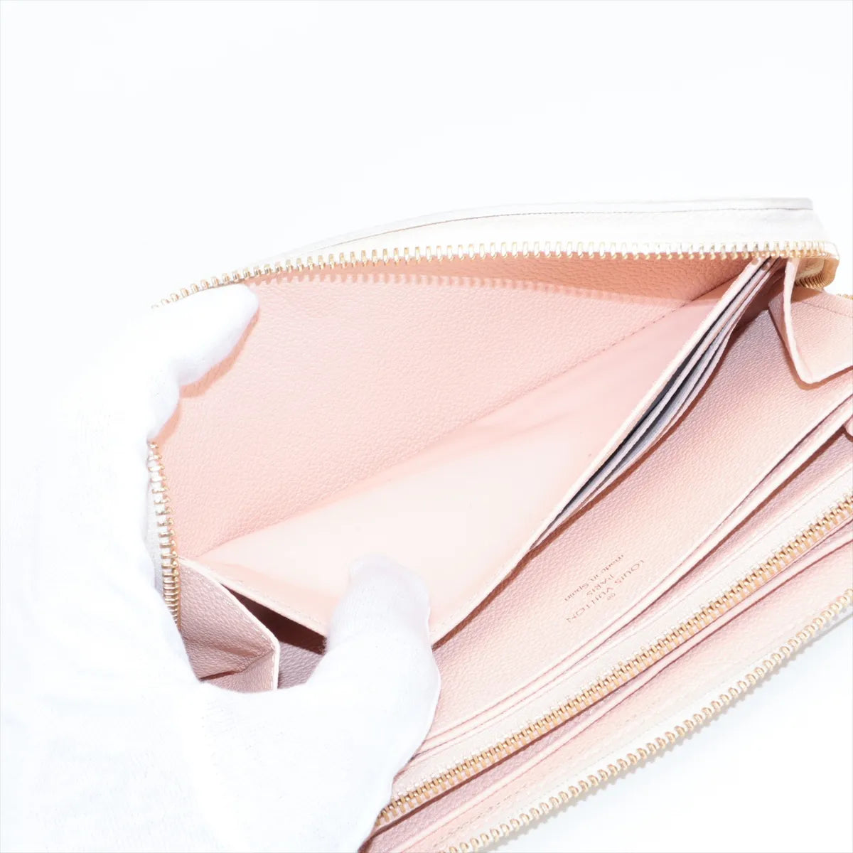 Louis Vuitton Bicolor Empreinte Zippy Wallet Monogram Beige Pink 3266