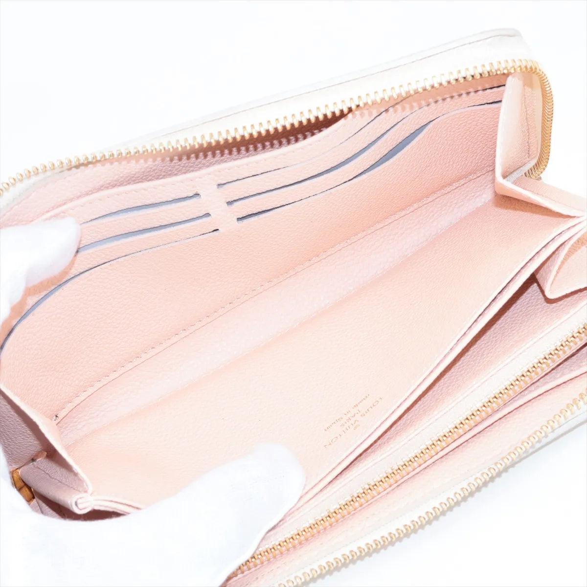 Louis Vuitton Bicolor Empreinte Zippy Wallet Monogram Beige Pink 3266