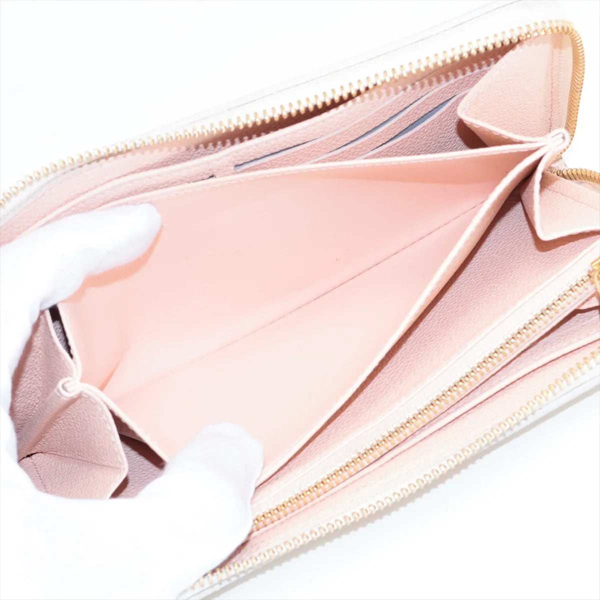Louis Vuitton Bicolor Empreinte Zippy Wallet Monogram Beige Pink 3266