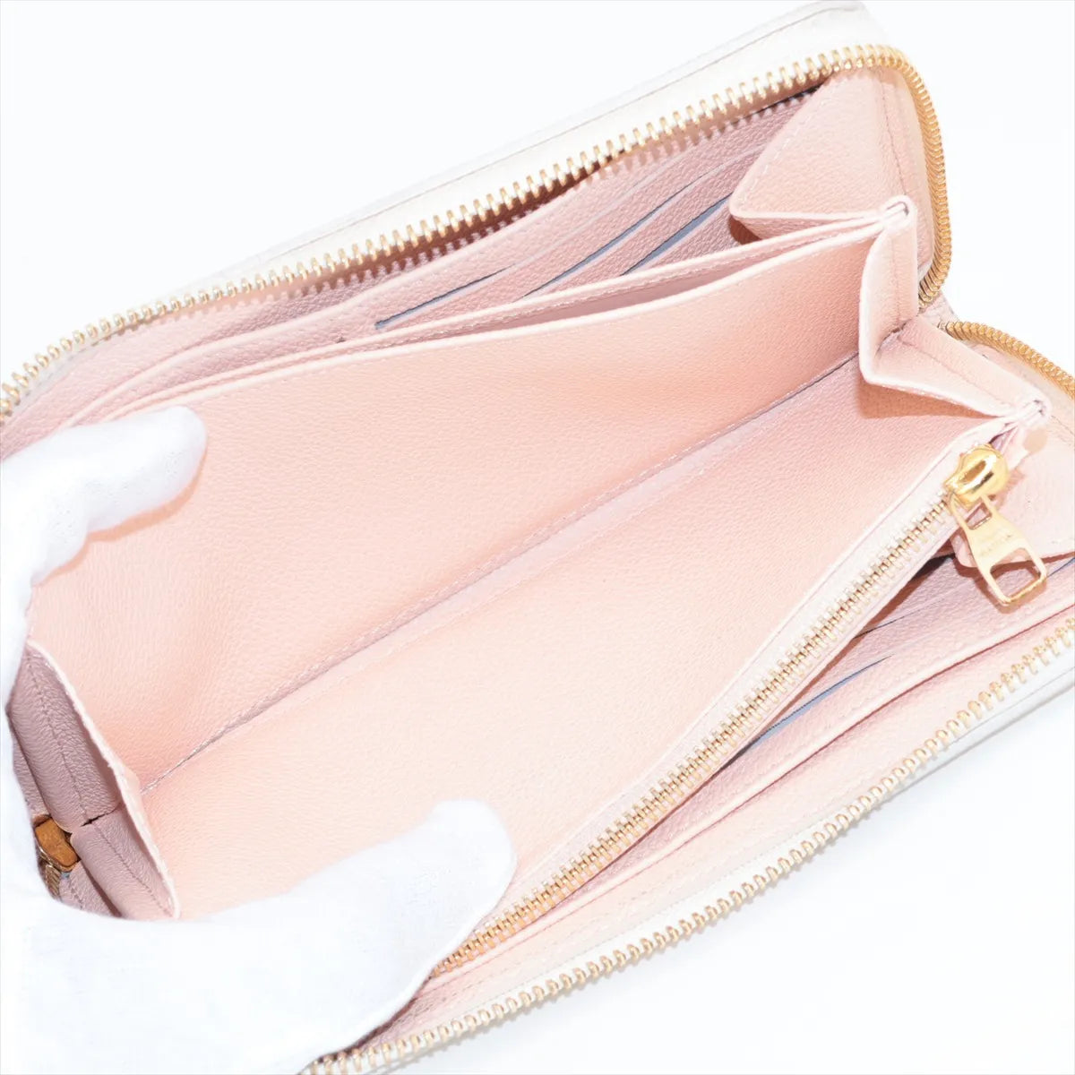 Louis Vuitton Bicolor Empreinte Zippy Wallet Monogram Beige Pink 3266