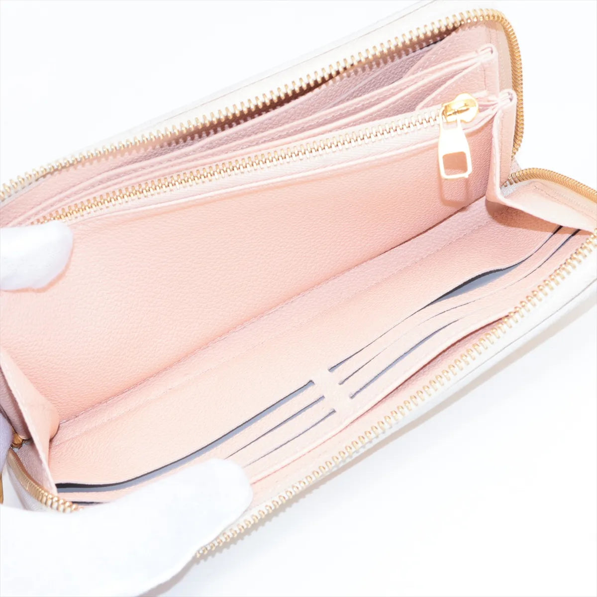 Louis Vuitton Bicolor Empreinte Zippy Wallet Monogram Beige Pink 3266