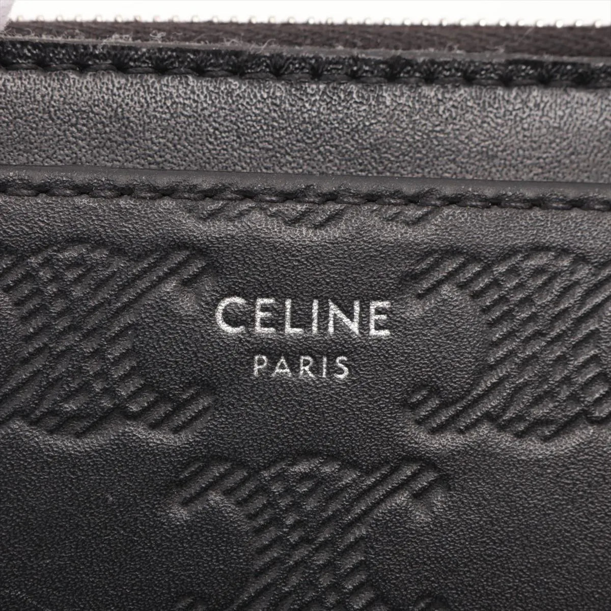 Celine Leather Coin Card Case Black Triomphe Leather 3248