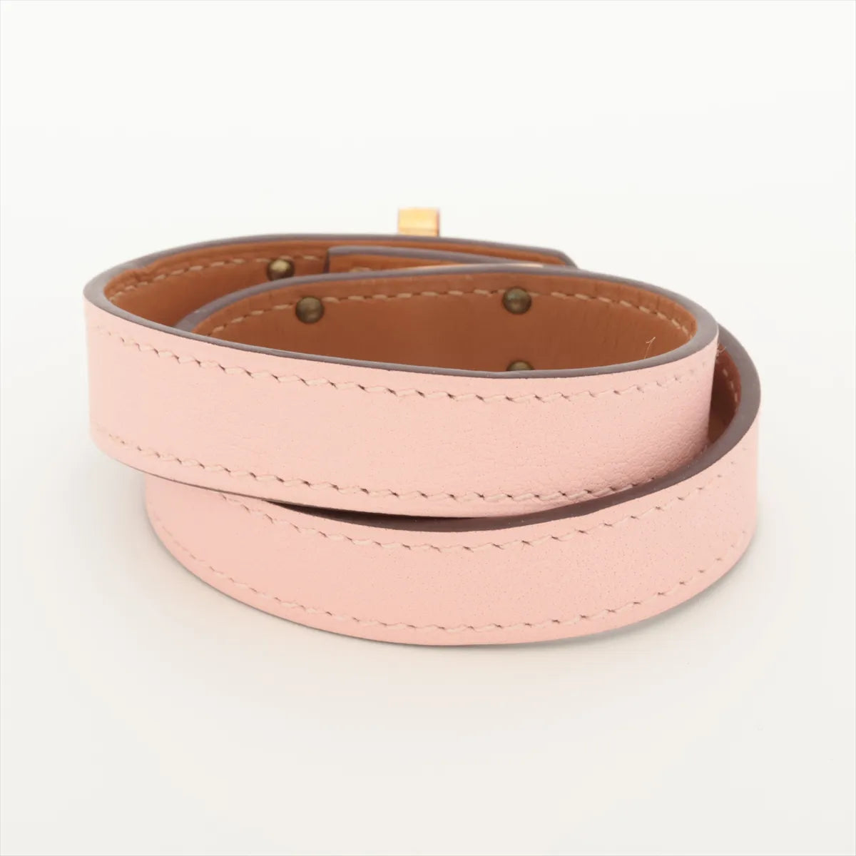 Hermes Kelly Double Tour Wrap Bracelet Pink Gold Toddler 3250