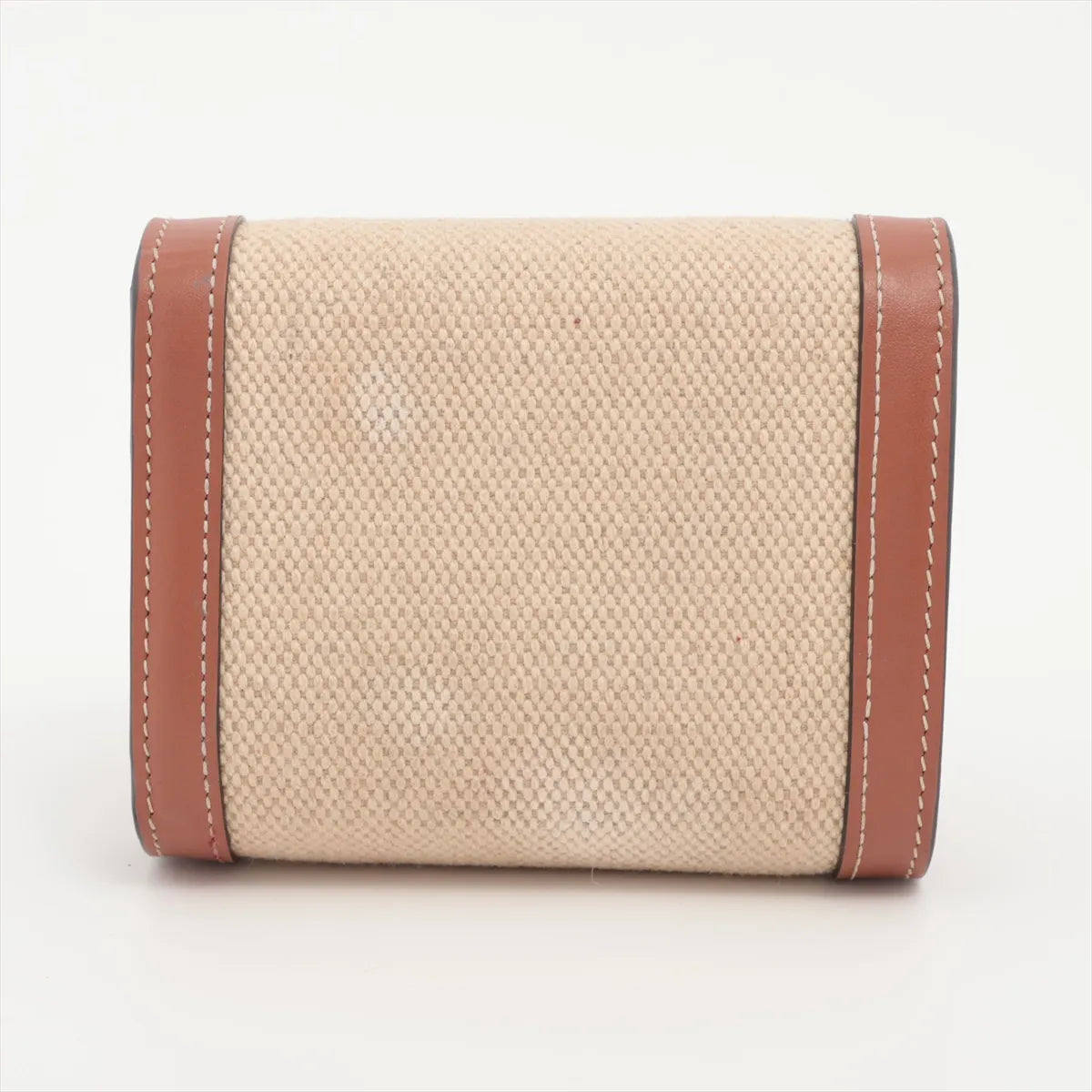 Celine Triomphe Small Compact Wallet Beige Canvas 3339