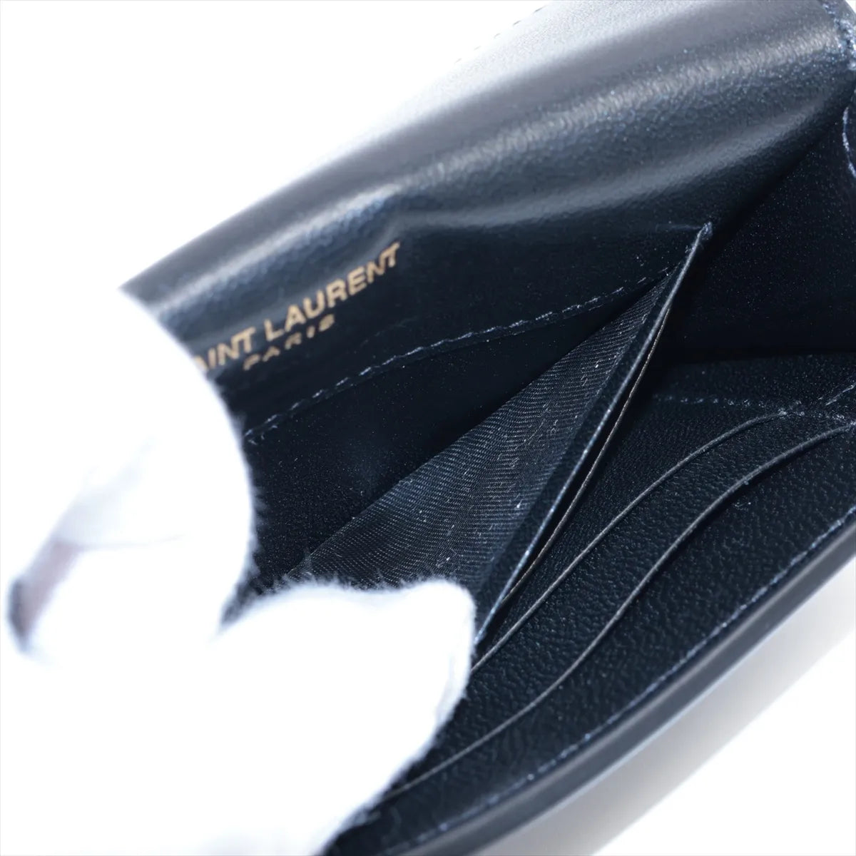 YSL Cassandra Envelope Leather Card Case Black 3345