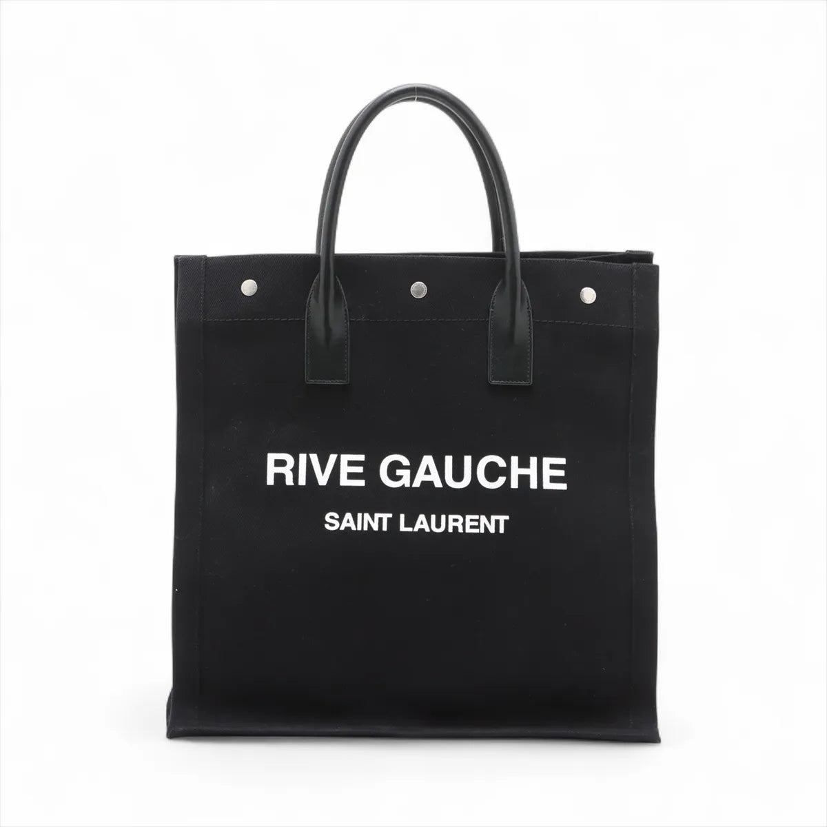 YSL Rive Gauche Vertical Tote Black Canvas 3353