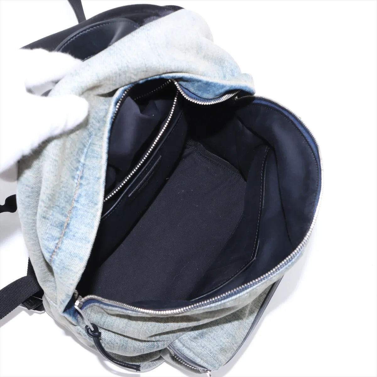 YSL City Backpack Blue Denim 3352