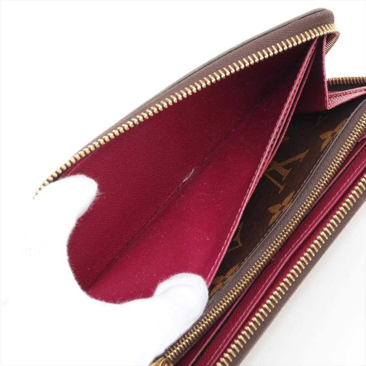 Louis Vuitton Clemence Wallet Monogram Fuchsia (Full Set) 3260