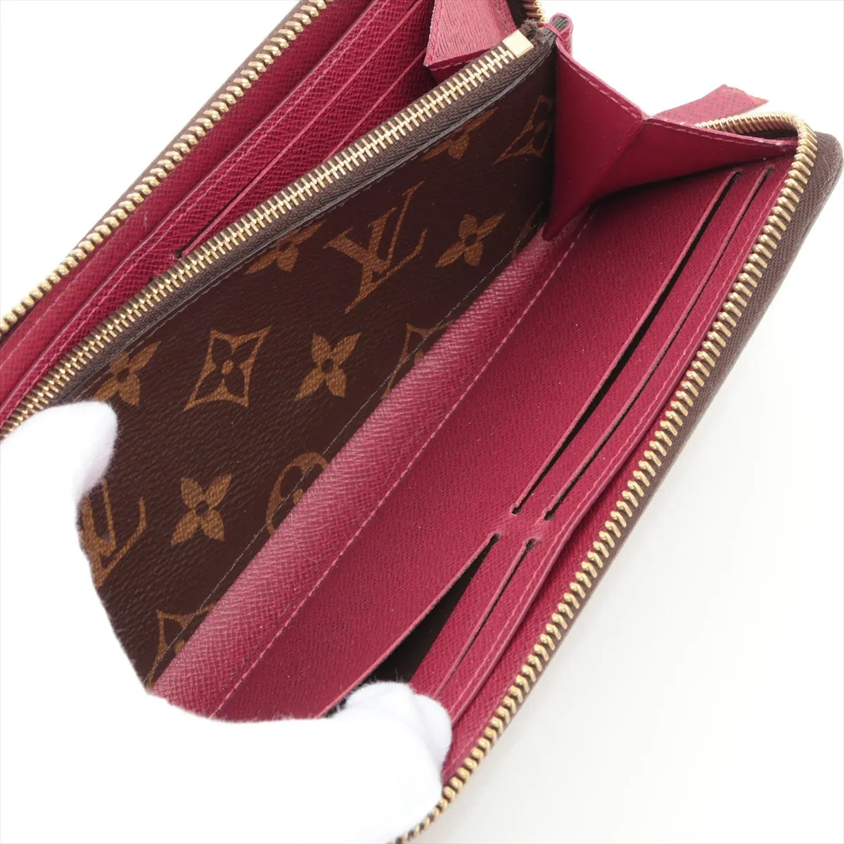 Louis Vuitton Clemence Wallet Monogram Fuchsia (Full Set) 3260